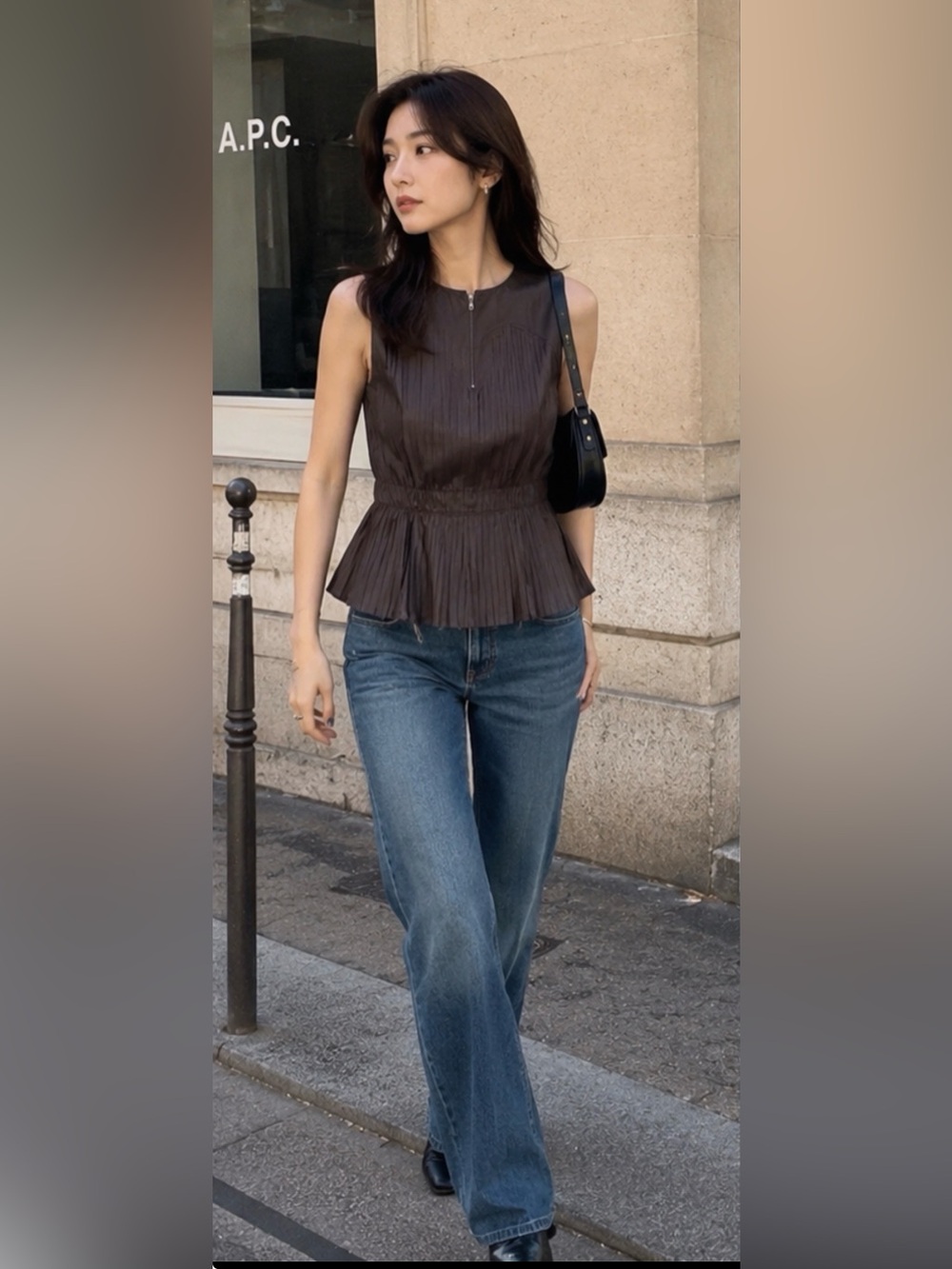 Pleated Peplum Top